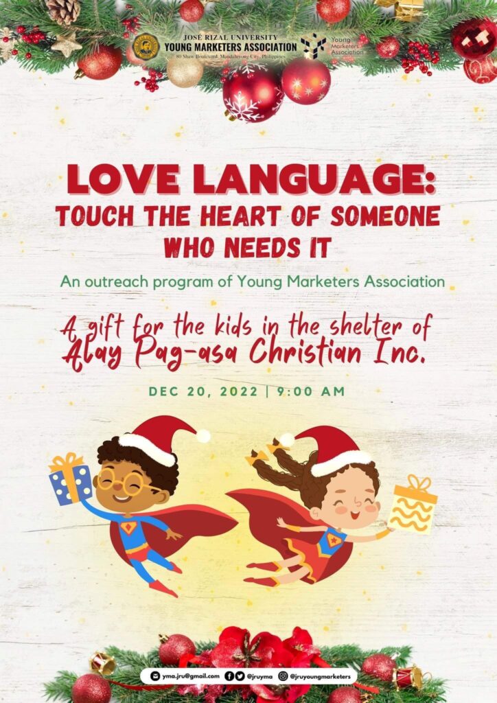 José Rizal University | Love Language: Touch the Heart of Someone Who Needs It